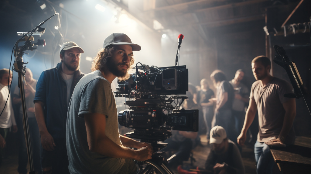 Film production crew and logistics van on set in Turkey