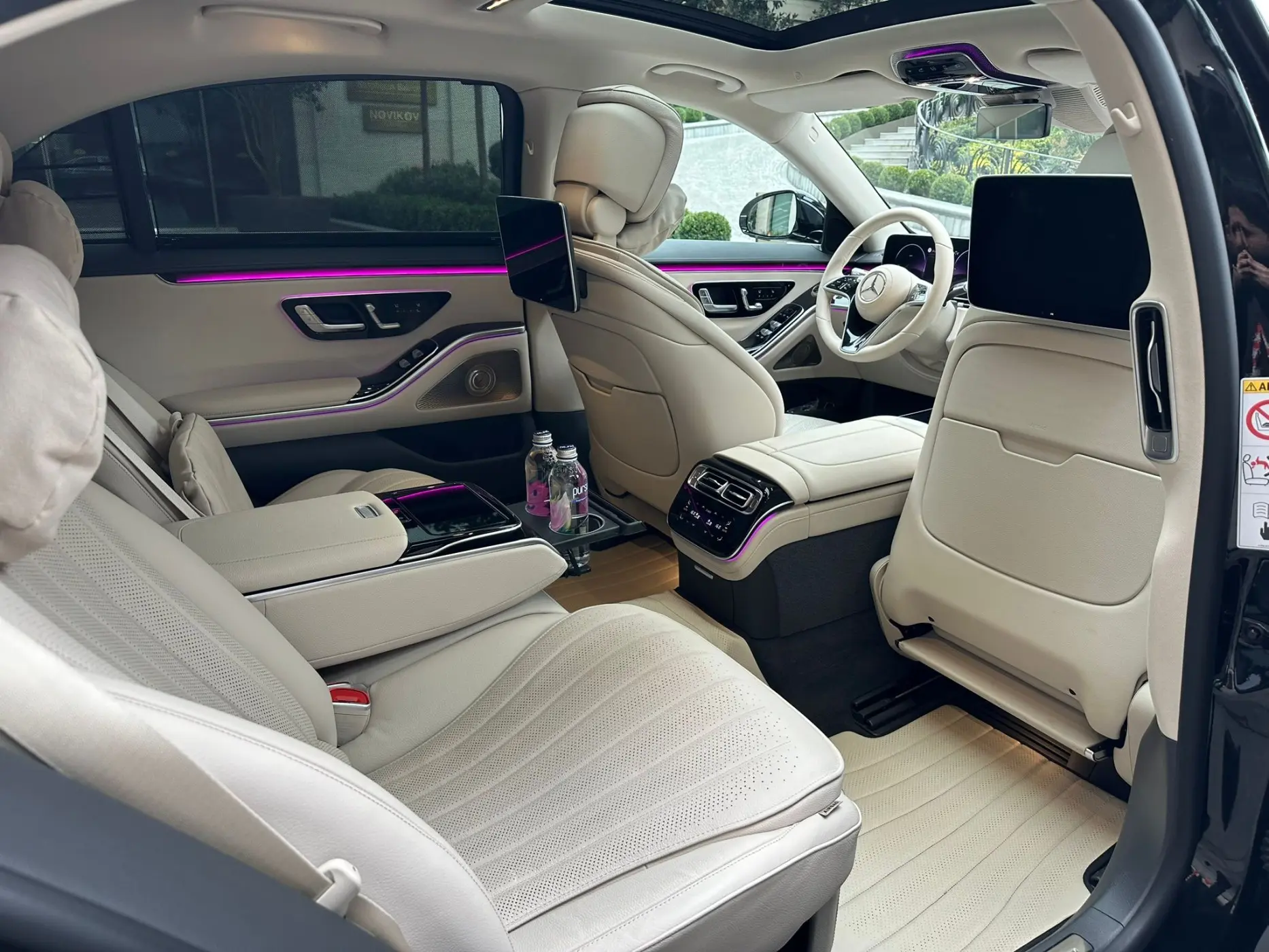 Ultra-luxury Mercedes-Benz S-Class VIP interior with executive amenities in Turkey